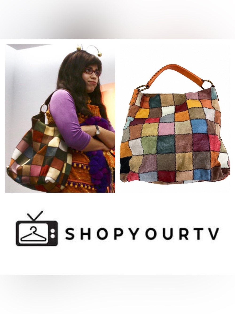 Rare Ugly Betty Y2K Lucky Brand Leather Suede Patchwork Hobo Bag - Seen on TV